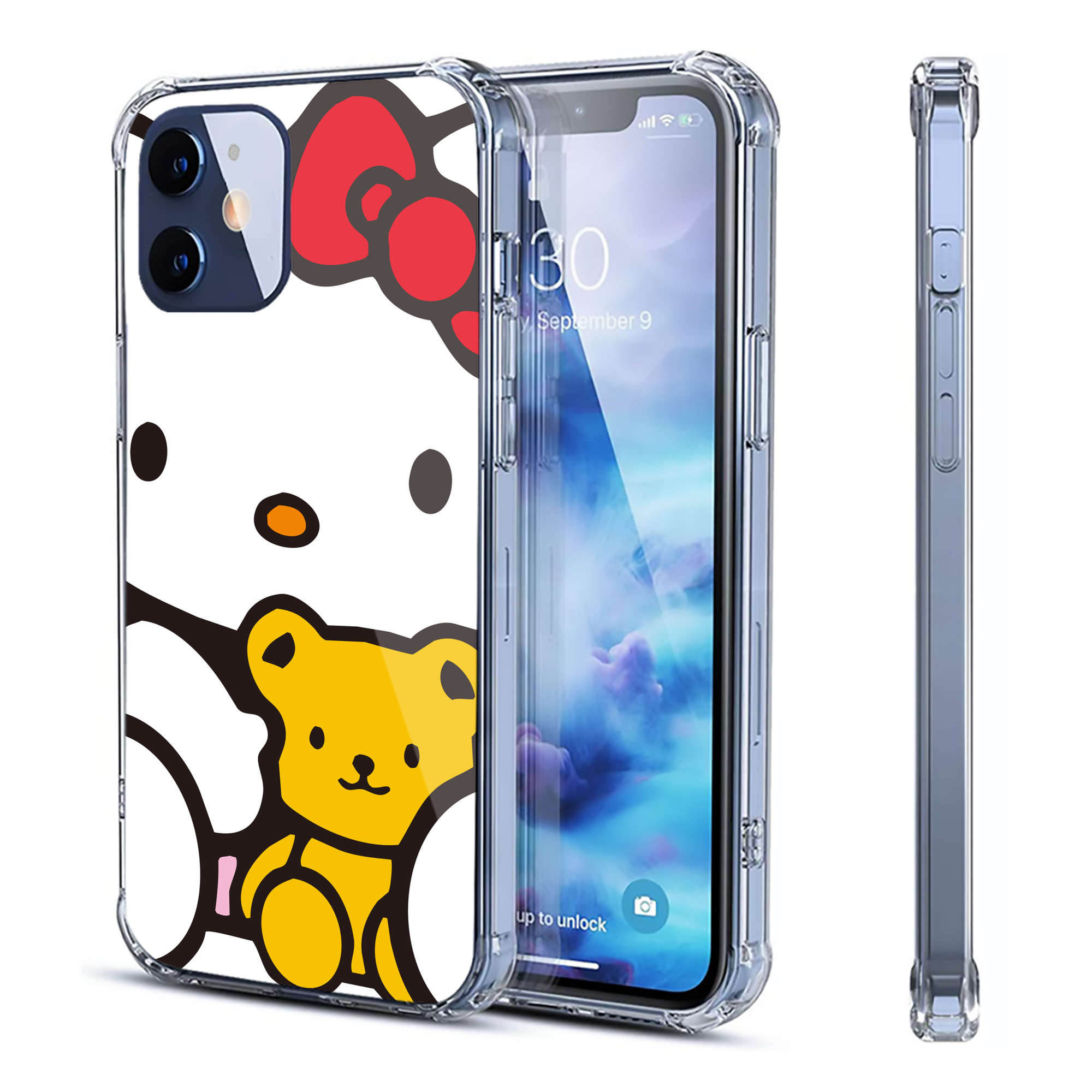 （画像用） Hello Kitty ハローキティ 【iPhone 12シリーズ対応】透明スマホケース（クリアソフトケース）